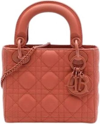 Dior Pre-owned Lady Ultra Matte Handbag - Dames - Vintage Handtas - Oranje - ONE Size - Leer - Vintage