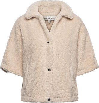 &Co Woman Teddy Korte Mouw Jas - Dames - Jassen - Beige - M - Polyester - Jassen