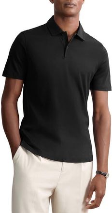 Reiss Earl Solid Cotton Polo in Black at Nordstrom, Size Xx-Large