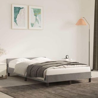 vidaXL Vidaxl - Estructura De Cama Sin Colch&oacute;n Terciopelo Gris Claro 120x200 Cm