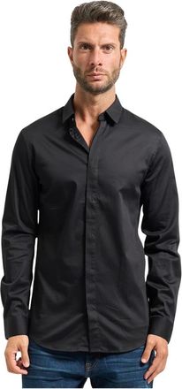 A|X Armani Exchange Hombre, Camisas, Negro, Talla: S