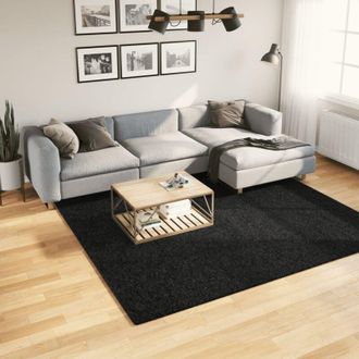 vidaXL Rug OVIEDO Short Pile Black 240x240 cm vidaXL