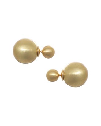Adornia Adornia 14K Plated Matte Finish Double Ball Earrings