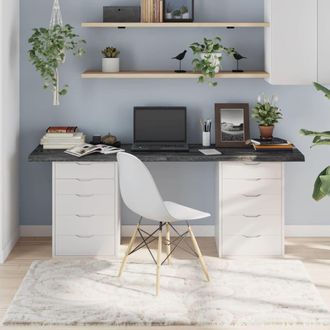 Berkfield Home Table Top Dark Grey 180x60x(2-4) cm Treated Solid Wood Oak