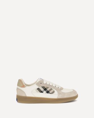 Burberry Terrace leather and Check Sneakers Male 41.5