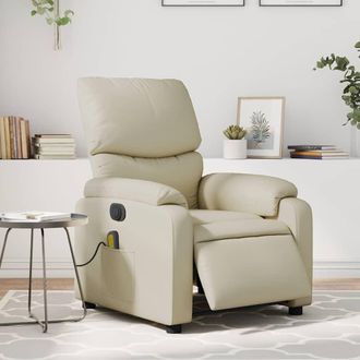 vidaXL Vidaxl - Sill&oacute;n De Masaje Reclinable El&eacute;ctrico Cuero Sint&eacute;tico Crema