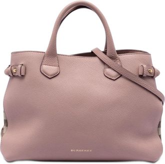 Burberry Pre-owned Burberry Medium Calfskin and House Check Banner Satchel Ladies RZGCURGCYH8W6I8J
