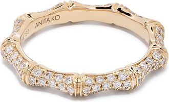 Anita Ko 18K Yellow Gold Bamboo Diamond Ring - Womens - Diamond/18kt Yellow Gold