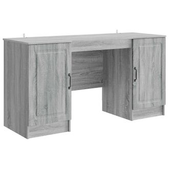 vidaXL Escritorio Gris Sonoma 142,5 X 50 X 75 Cm Madera De Ingenier&iacute;a Vidaxl