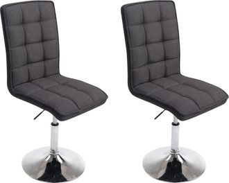 Clp Set De 2 Sillas De Sal&oacute;n Peking En Tela Gris Oscuro