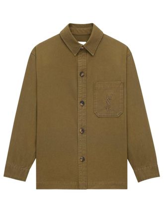 Saint Laurent Khaki Logo Shirt