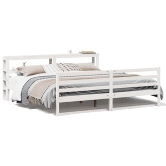 Berkfield Home Bed Frame without Mattress White 180x200 cm Super King Solid Wood Pine