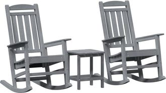 vidaXL Garden Rocking Chair 2 pcs Light Grey 70 x 92 x 108cm Plastic vidaXL