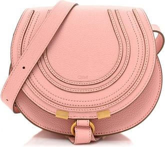 Chlo&eacute; Marcie Pink Leather Saddle Bag
