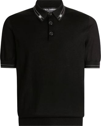Dolce & Gabbana short-sleeve polo shirt - Zwart