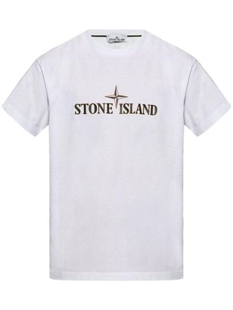 Stone Island T-shirt met Compass-logoprint - Wit