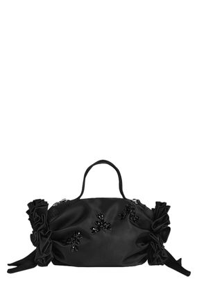 Simone Rocha Mini Double Ribbon Rosette Handbag with Beaded Embellishments