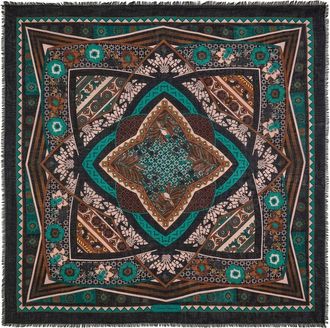 Ferragamo Nirvana-print silk shawl - women - Silk - One Size - Black