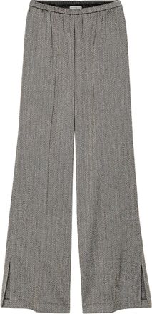 Forte_Forte Herringbone Side Slit Wide-Leg Trousers