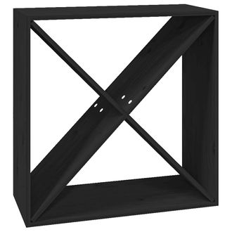 vidaXL Botellero De Madera Maciza De Pino Negro 62x25x62 Cm Vidaxl