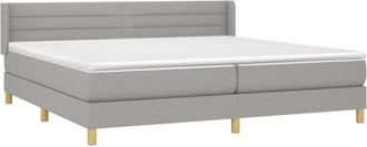 vidaXL Vidaxl - Cama Box Spring Con Colch&oacute;n Tela Gris Claro 200x200 Cm