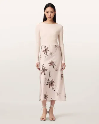 AllSaints Hera 2-in-1 Midi Dress