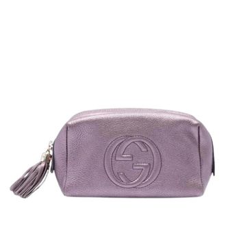 Gucci Pre-owned Soho Pouch - Dames - Pre-owned - Paars - Maat: ONE Size Leer