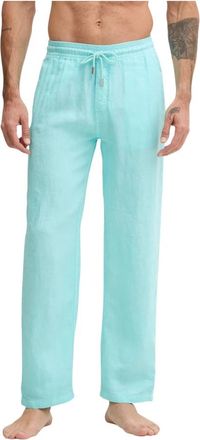 Vilebrequin Pacha Linnen Broek - Heren - Straight fit broeken - Groen - M - Linnen - Broeken