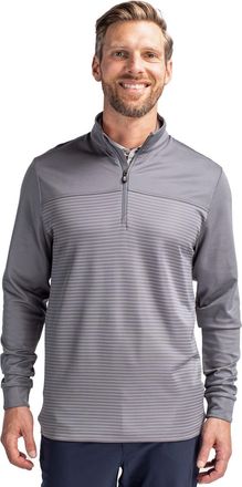 Cutter & Buck Traverse Stripe Stretch Quarter Zip Mens Pullover Jacket