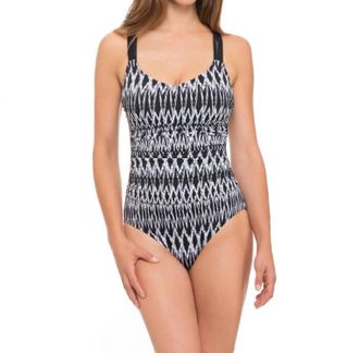 Gottex Round Neck Macrame Back One Piece Swimsuit In Shibori