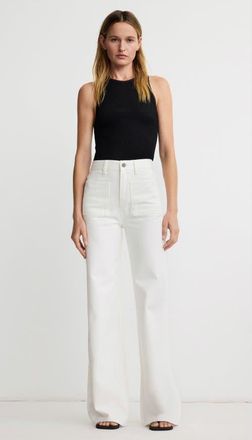 Smythe Dove High Rise Wide Leg Jean in White at Nordstrom, Size 25