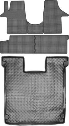 OEM Volkswagen Caravelle T5 Van Del 2003 - Juego De Alfombrillas De Goma Para Coche + Alfombrilla Para Maletero