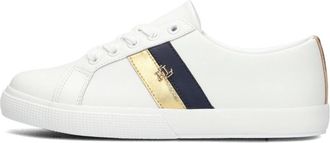 Ralph Lauren Janson II Low Top Lace Sneakers - Dames - Sneakers - Wit - 40 EU - Leer - Schoenen