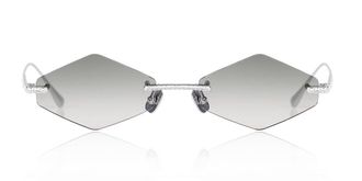 Anna-Karin Karlsson CRYSTAL NEST - TRIANGLE White Gold Green Womens Sunglasses Silver Size 57