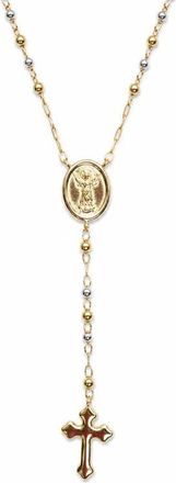 The M Jewelers NY Two Tone Rosary Cross Pendant Necklace in Gold/silver at Nordstrom