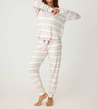 PJ Salvage Joy To The World Pajama Set In Ivory/ Tag