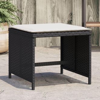 vidaXL Vidaxl Sgabelli Da Giardino Con Cuscini 4pz Neri 41x41x36cm Polyrattan