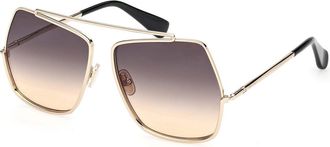 Max Mara MM0102 ELSAPETITE 32B Womens Sunglasses Gold Size 58