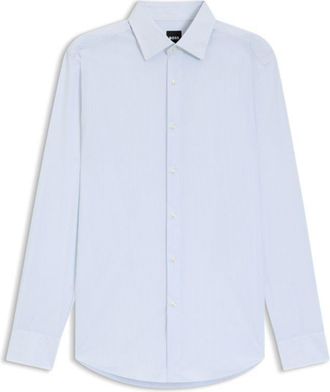 BOSS Striped slim-fit shirt in performance-stretch fabric