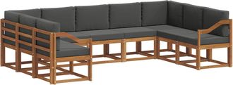 vidaXL Conjunto De Sof&aacute;s De Exterior 9 Uds. Natural Y Antracita Vidaxl