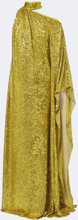 Taller Marmo Atlas Disco sequined one-shoulder gown