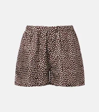 Asceno Franca polka-dot silk charmeuse shorts
