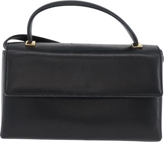 Ferragamo Vintage Handbag Leather Black Leather Handbag (Pre-Owned)