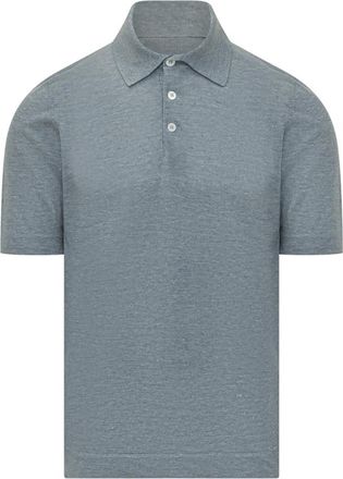 Brunello Cucinelli Grey Solid Shirt Collar Polo