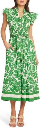 Flying Tomato Print Midi Dress in Ivory Green at Nordstrom Rack, Size Medium