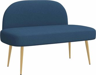 vidaXL Banco Tapizado Con Respaldo Azul 110 X 60 X 76 Cm Vidaxl