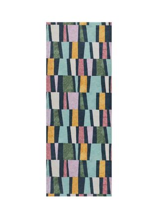 Atticgo Alfombra de cocina lavable geom&eacute;trica multicolor 52x200 cm