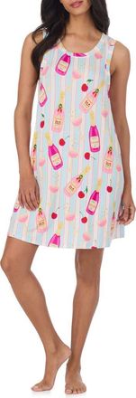 Room Service PJs Sleeveless Nightshirt in Blue Stripe at Nordstrom, Size Medium
