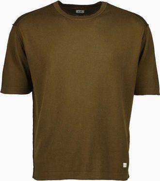 C.P. Company Mens Sea Island Knitted T-Shirt - Green - Size: 44