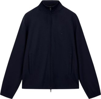 Emporio Armani Full-zip Jersey Piquet Sweatshirt - Heren - Vesten met rits - Blauw - L - Hoodies & sweatvesten